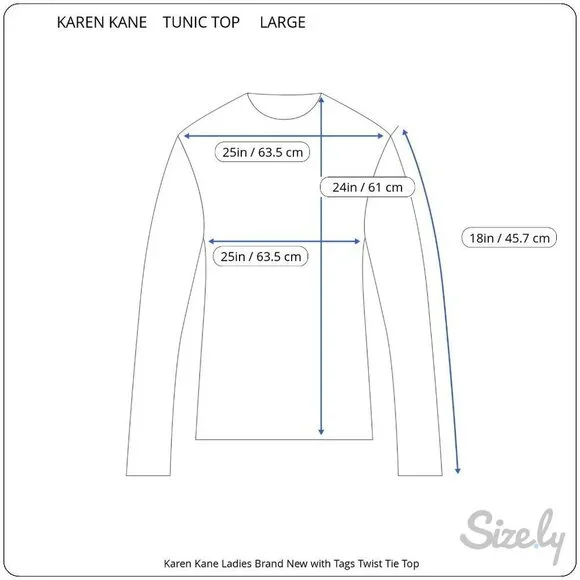 Karen Kane night lights tunic twist tie front top long sleeve gray NEW Large - Picture 2 of 10